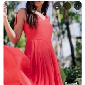 Gal Meets Glam Red Sleeveless V-Neck Sundress